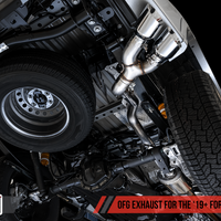 AWE Tuning 2019 + Ford Ranger 0FG Performance Exhaust System w/Chrome Silver Tips & Bash Guard - Mufflers