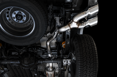 AWE Tuning 2019 + Ford Ranger 0FG Performance Exhaust System w/Chrome Silver Tips & Bash Guard - Mufflers