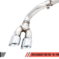 AWE Tuning 2019 + Ford Ranger 0FG Performance Exhaust System w/Chrome Silver Tips & Bash Guard - Mufflers