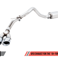 AWE Tuning 2019 + Ford Ranger 0FG Performance Exhaust System w/Chrome Silver Tips & Bash Guard - Mufflers