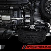 AWE Tuning 2019 + Ford Ranger 0FG Performance Exhaust System w/Chrome Silver Tips & Bash Guard - Mufflers