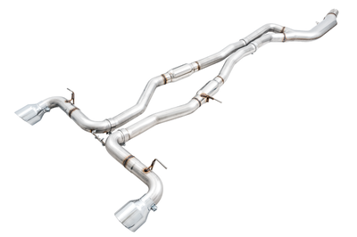 AWE Tuning 2020 Toyota Supra A90 Track Edition Exhaust - 5in Chrome Silver Tips - Mufflers &