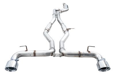 AWE Tuning 2020 Toyota Supra A90 Track Edition Exhaust - 5in Chrome Silver Tips - Mufflers &