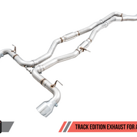 AWE Tuning 2020 Toyota Supra A90 Track Edition Exhaust - 5in Chrome Silver Tips - Mufflers &
