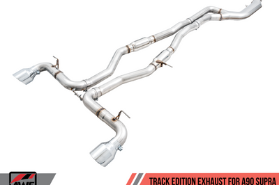 AWE Tuning 2020 Toyota Supra A90 Track Edition Exhaust - 5in Chrome Silver Tips - Mufflers &