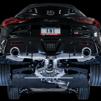 AWE Tuning 2020 Toyota Supra A90 Track Edition Exhaust - 5in Chrome Silver Tips - Mufflers &