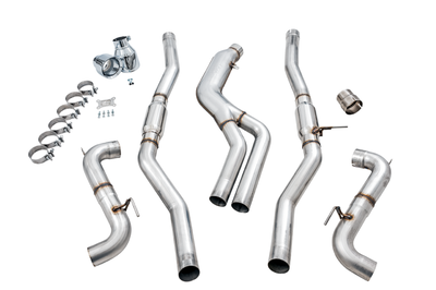 AWE Tuning 2020 Toyota Supra A90 Track Edition Exhaust - 5in Chrome Silver Tips - Mufflers &