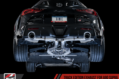 AWE Tuning 2020 Toyota Supra A90 Track Edition Exhaust - 5in Chrome Silver Tips - Mufflers &