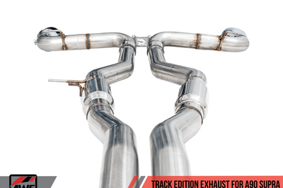 AWE Tuning 2020 Toyota Supra A90 Track Edition Exhaust - 5in Chrome Silver Tips - Mufflers &