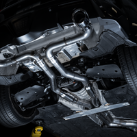AWE Tuning 2020 Toyota Supra A90 Track Edition Exhaust - 5in Chrome Silver Tips - Mufflers &