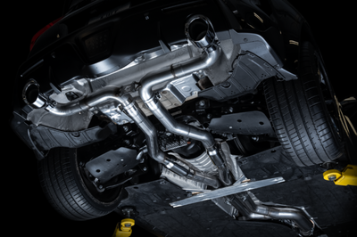 AWE Tuning 2020 Toyota Supra A90 Track Edition Exhaust - 5in Chrome Silver Tips - Mufflers &