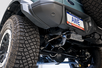 AWE Tuning 2021 + Ford Bronco 0FG Exhaust (No Tips) w/ Bash Guard - Mufflers & Tips