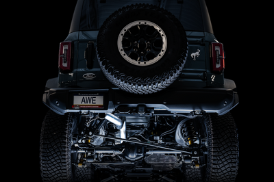 AWE Tuning 2021 + Ford Bronco 0FG Exhaust (No Tips) w/ Bash Guard - Mufflers & Tips