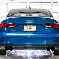 AWE Tuning Audi 8V S3 Track Edition Exhaust w/Chrome Silver Tips 102mm - Mufflers &