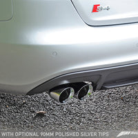 AWE Tuning Audi B8 / B8.5 S4 3.0T Track Edition Exhaust - Chrome Silver Tips (90mm) - Mufflers &