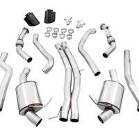 AWE Tuning Audi B9.5 RS 5 Coupe Non-Resonated Touring Edition Exhaust - RS-Style Diamond Black Tips - Mufflers &