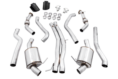 AWE Tuning Audi B9.5 RS 5 Coupe Non-Resonated Touring Edition Exhaust - RS-Style Diamond Black Tips - Mufflers &