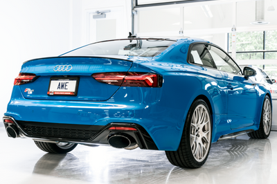 AWE Tuning Audi B9.5 RS 5 Coupe Non-Resonated Touring Edition Exhaust - RS-Style Diamond Black Tips - Mufflers &