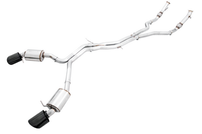 AWE Tuning Audi B9.5 RS 5 Coupe Non-Resonated Touring Edition Exhaust - RS-Style Diamond Black Tips - Mufflers &