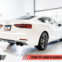 AWE Tuning Audi B9 S4 SwitchPath Exhaust - Non-Resonated (Black 102mm Tips) - Mufflers & Tips