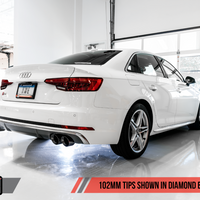 AWE Tuning Audi B9 S4 SwitchPath Exhaust - Non-Resonated (Black 102mm Tips) - Mufflers & Tips