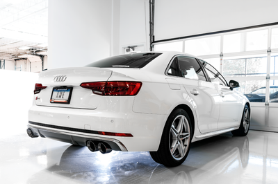 AWE Tuning Audi B9 S4 SwitchPath Exhaust - Non-Resonated (Black 102mm Tips) - Mufflers & Tips