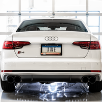 AWE Tuning Audi B9 S4 SwitchPath Exhaust - Non-Resonated (Black 102mm Tips) - Mufflers & Tips