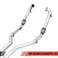 AWE Tuning Audi B9 S4 SwitchPath Exhaust - Non-Resonated (Black 102mm Tips) - Mufflers & Tips
