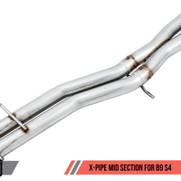 AWE Tuning Audi B9 S4 SwitchPath Exhaust - Non-Resonated (Black 102mm Tips) - Mufflers & Tips