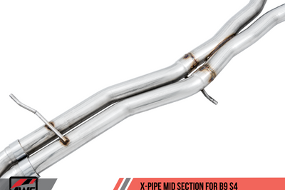AWE Tuning Audi B9 S4 SwitchPath Exhaust - Non-Resonated (Black 102mm Tips) - Mufflers & Tips