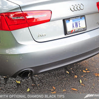 AWE Tuning Audi C7 A6 3.0T Touring Edition Exhaust - Dual Outlet Diamond Black Tips - Mufflers &