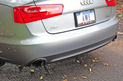 AWE Tuning Audi C7 A6 3.0T Touring Edition Exhaust - Dual Outlet Diamond Black Tips - Mufflers &