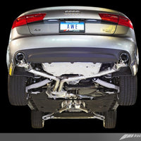 AWE Tuning Audi C7 A6 3.0T Touring Edition Exhaust - Dual Outlet Diamond Black Tips - Mufflers &
