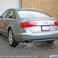 AWE Tuning Audi C7 A6 3.0T Touring Edition Exhaust - Dual Outlet Diamond Black Tips - Mufflers &