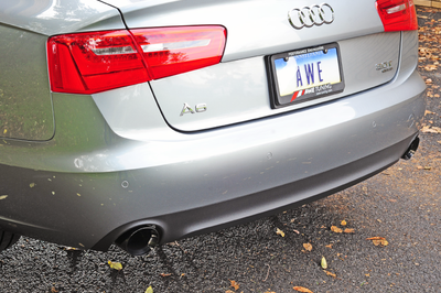 AWE Tuning Audi C7 A6 3.0T Touring Edition Exhaust - Dual Outlet Diamond Black Tips - Mufflers &