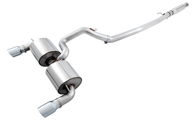 AWE Tuning Ford Focus RS Touring Edition Cat-back Exhaust- Resonated - Chrome Silver Tips - Exhaust Mufflers &