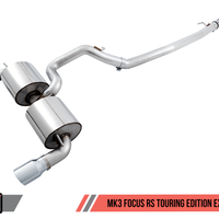 AWE Tuning Ford Focus RS Touring Edition Cat-back Exhaust - Resonated - Diamond Black Tips - Mufflers &
