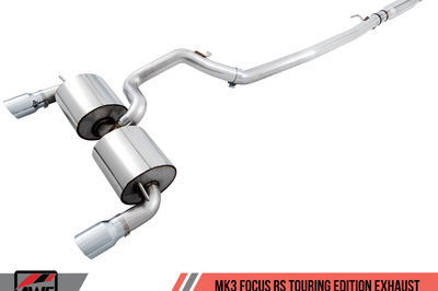 AWE Tuning Ford Focus RS Touring Edition Cat-back Exhaust- Resonated - Chrome Silver Tips - Exhaust Mufflers &