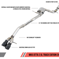 AWE Tuning Mk6 Jetta 2.5L Track Edition Exhaust - Diamond Black Tips - Mufflers &
