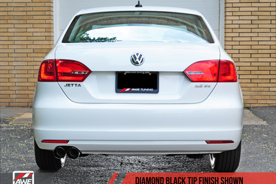 AWE Tuning Mk6 Jetta 2.5L Track Edition Exhaust - Diamond Black Tips - Mufflers &