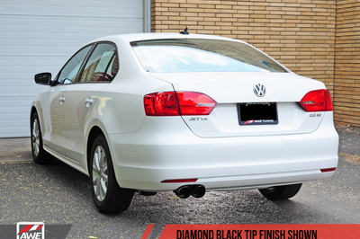 AWE Tuning Mk6 Jetta 2.5L Track Edition Exhaust - Diamond Black Tips - Mufflers &