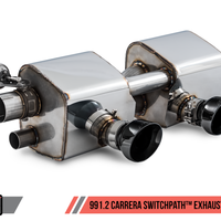 AWE Tuning Porsche 911 (991.2) Carrera / S SwitchPath Exhaust for PSE Cars - Diamond Black Tips - Mufflers &