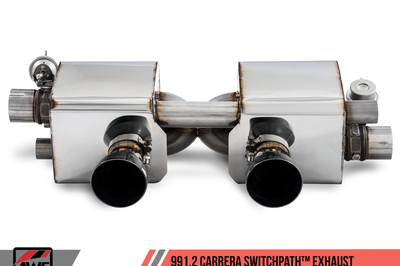 AWE Tuning Porsche 911 (991.2) Carrera / S SwitchPath Exhaust for PSE Cars - Diamond Black Tips - Mufflers &