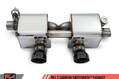 AWE Tuning Porsche 911 (991.2) Carrera / S SwitchPath Exhaust for PSE Cars - Diamond Black Tips - Mufflers &