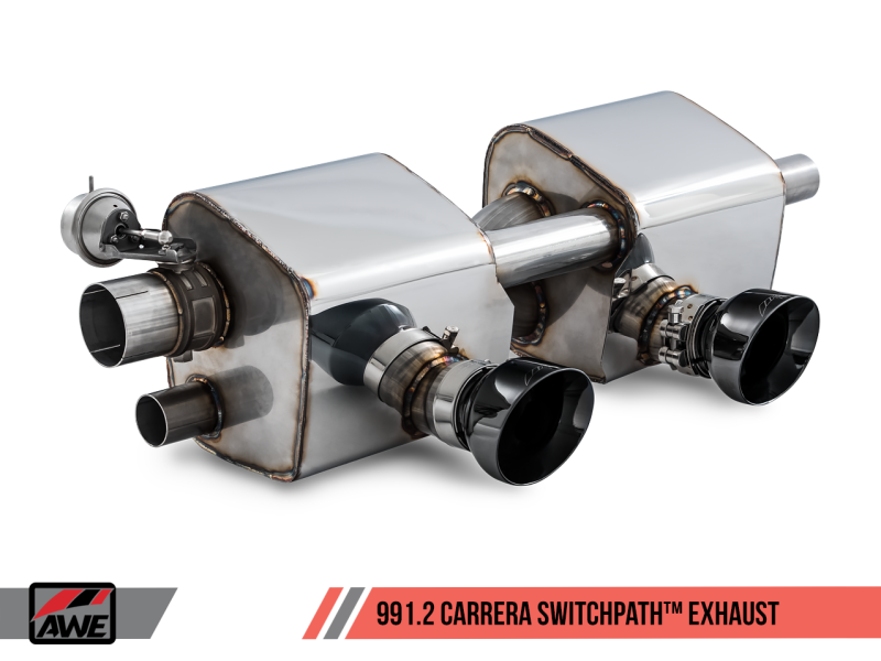 AWE Tuning Porsche 911 (991.2) Carrera / S SwitchPath Exhaust for PSE Cars - Diamond Black Tips - Mufflers &