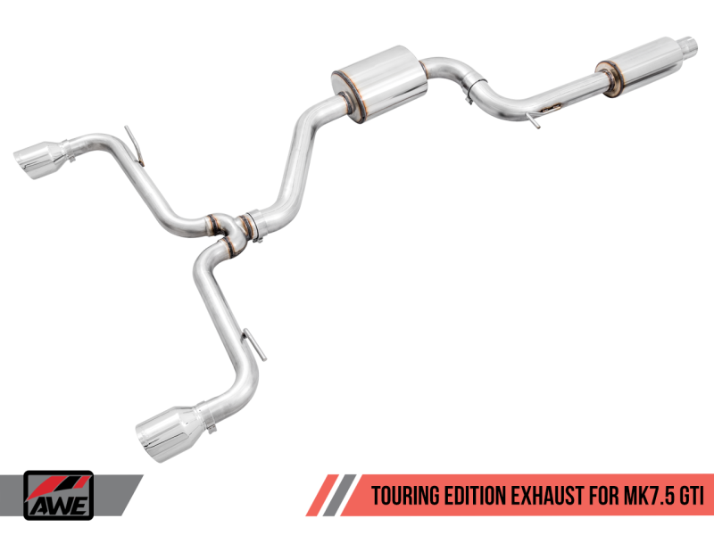 AWE Tuning Volkswagen GTI MK7.5 2.0T Touring Edition Exhaust w/Chrome Silver Tips 102mm - Mufflers &