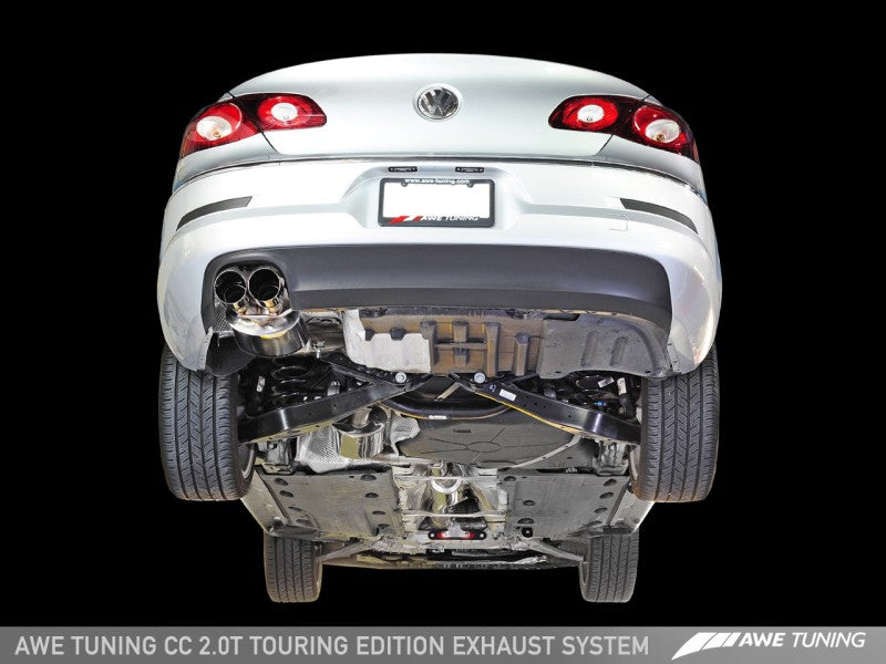 AWE Tuning VW CC 2.0T Touring Edition Performance Exhaust - Diamond Black Tips - Mufflers &
