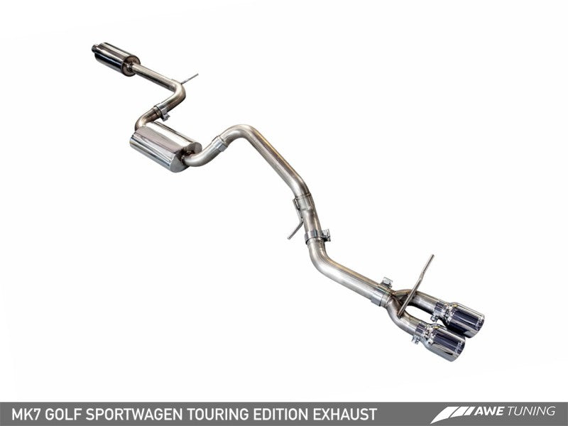 AWE Tuning VW MK7 Golf SportWagen Touring Edition Exhaust w/Chrome Silver Tips (90mm) - Mufflers &