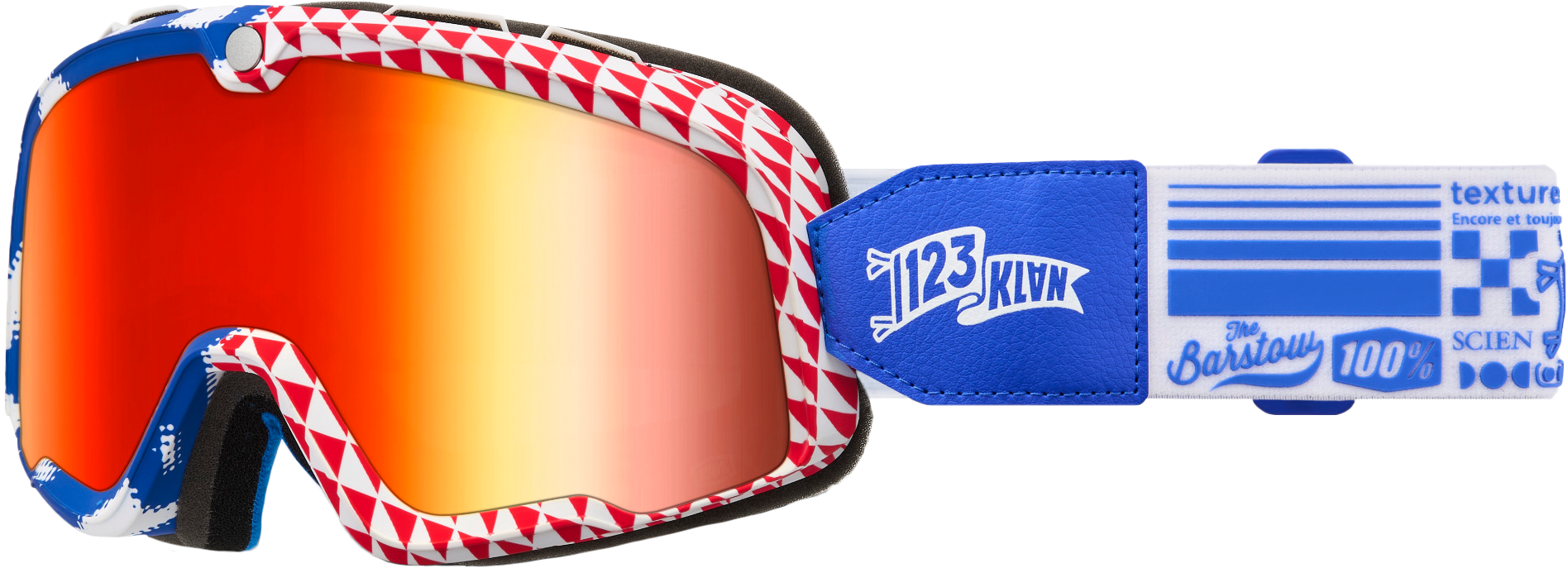 100-PERCENT Barstow Goggle Artist Series 123 Klan Mirror Red Lens