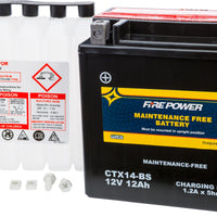 Fire Power Battery Ctx14-bs Maintenance Free - Watercraft Collection